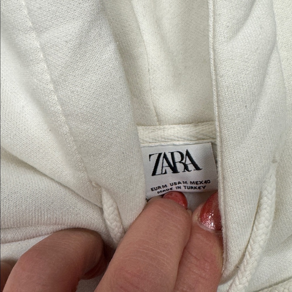 Zara New York Graphic Hoodie - Cream Size M - Picture 5 of 6